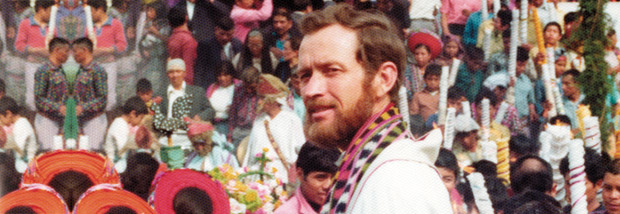 Father Stanley Rother during Carnival in Guatemala before his murder.