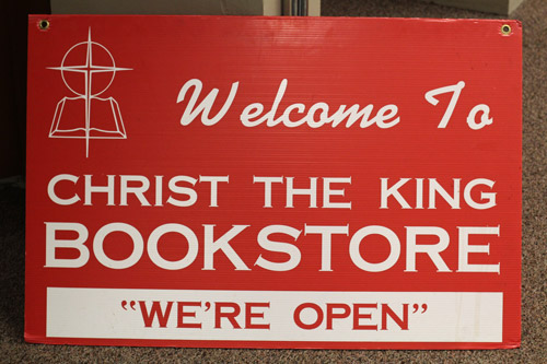 Christ the King's store is one of a handful to keep regular business hours; other parish bookstores are only open after Mass or by appointment.