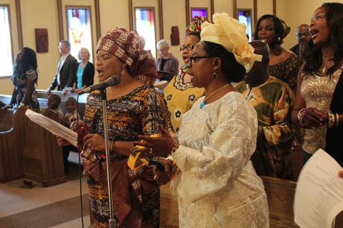 A choir of parishioners sings the liturgy in the native Igbo language. Most of the liturgy is sung either by the celebrant, the congregation or both. Dwain Hebda photo