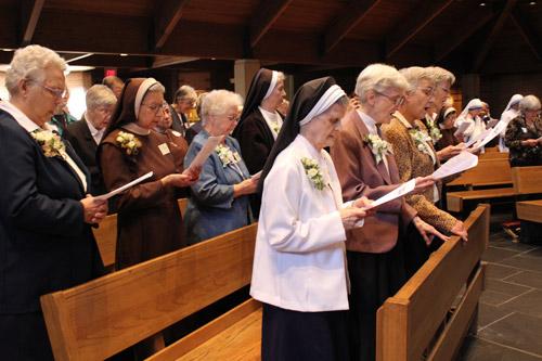 In all, 10 of the 14 honorees attended the jubilarian Mass, celebrated at Our Lady of the Holy Souls Church in Little Rock. Dwain Hebda photo