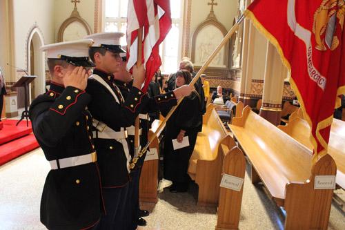 A color guard from Catholic High School in Little Rock was on hand to open the Oct. 3 Red Mass. Dwain Hebda photo