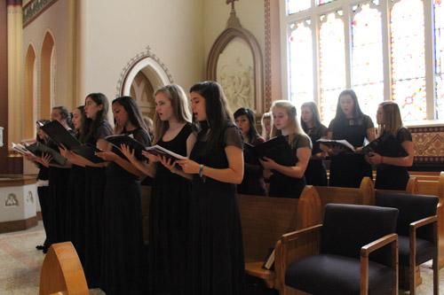 Mount St. Mary Academy of Little Rock's Concert Belles provided special music for the Mass. Dwain Hebda photo