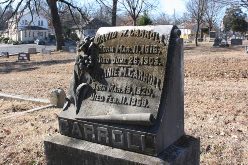 At 89, David Williamson Carroll became the longest living Confederate Congress member, the only one who saw the 20th century. He died on June 24, 1905. He is buried at Calvary Cemetery in Little Rock. (Aprille Hanson)