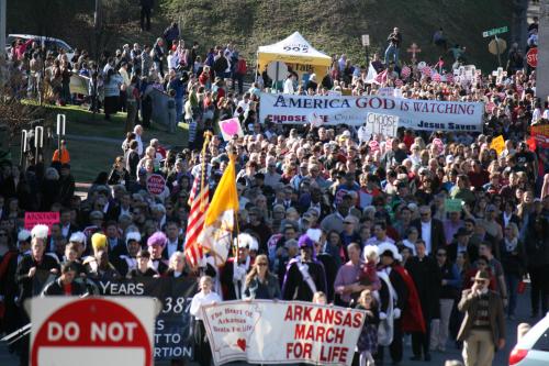 The March for Life took place Jan. 18 around the State Capitol grounds in Little Rock. (Malea Hargett)