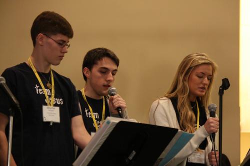 Team Jesus from Christ the King Church in Little Rock provided music for the Mass for Life Jan. 18. (Malea Hargett)
