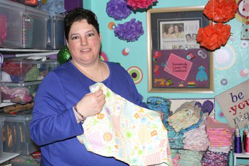 Melissa Ziegenhorn once sewed more than a 1,000 receiving blankets in a six-month span.(Aprille Hanson)