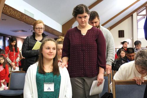 An estimated crowd of 800 people, the majority of them candidates, catechumens and sponsors of all ages and backgrounds, were on hand for the Rite of Election service. (Dwain Hebda photo)