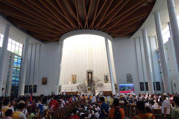 Pilgrims were able to visit the Divine Mercy Sanctuary, a basilica dedicated to St. Faustina. (Courtesy Laredo Loyd) 