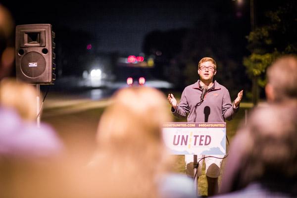 University of Arkansas campus minister Adam Koehler shares a young adult perspective in the cause to end abortion and his own enthusiasm for the 40 Days for Life campaign. (Travis McAfee photo)