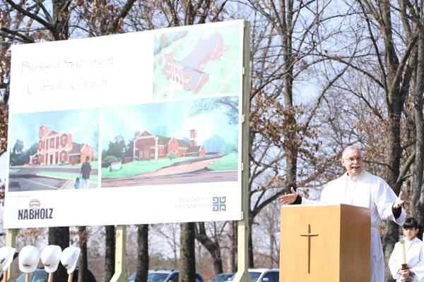 Bishop Anthony B. Taylor called the groundbreaking ceremony in Jonesboro a “happy day.” (Sarah Morris photo)
