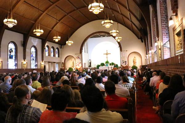 Blessed Sacrament Church hosted a decommissioning Mass Oct. 1 for its church building at 614 S. Church Street. Parishioners packed the church for the final Mass. (Sarah Morris photo)