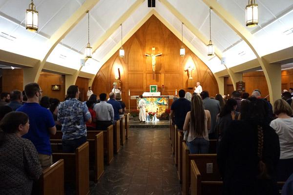 Parishioners and visitors packed Our Lady of Fatima Church in Benton for a bilingual Mass Oct. 13, celebrating 100 years since the apparitions of the Blessed Mother at Fatima. (Aprille Hanson)