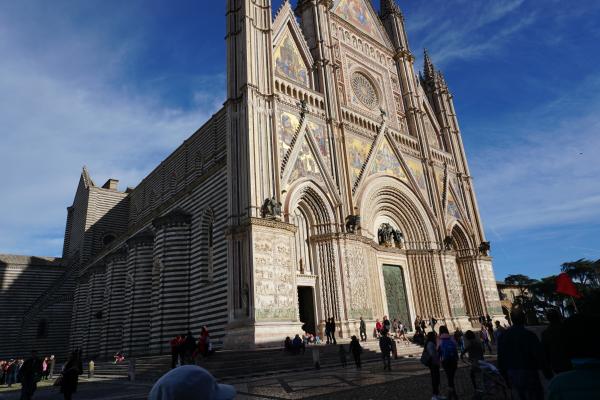 The cathedral in the Umbrian town of Orvieto, Italy, was the site of a Eucharistic miracle in 1263, the source of the feast of Corpus Christi. (Malea Hargett photo)