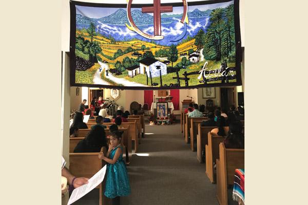 Banners and other decorations adorn Blessed Stanley Rother Church in Decatur July 28 for its first feast day Mass in honor of its patron. The mission church is the first church in the world named after the Oklahoma priest. (Courtesy Father Salvador Marquez-Munoz)