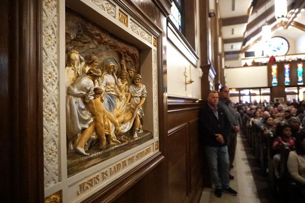 The Stations of the Cross were one of many items refurbished and used in the new Blessed Sacrament Church. (Aprille Hanson photo) 