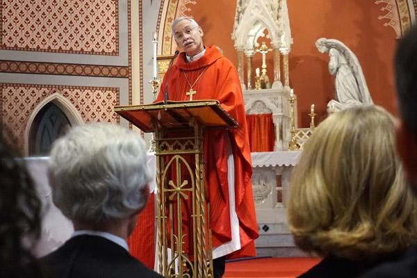 Bishop Anthony B. Taylor discussed the importance of the “human dimension of justice” during his homily at the Red Mass Oct. 4. (Aprille Hanson photo)