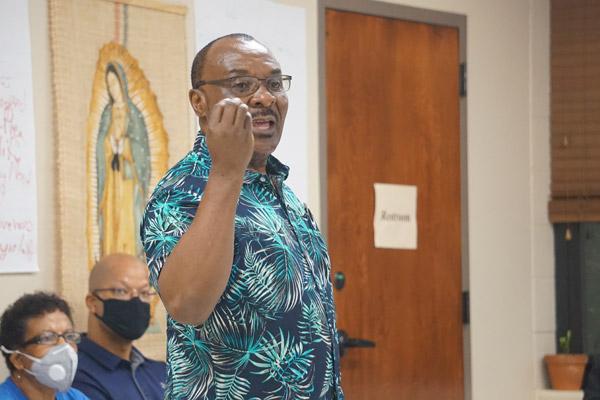 John Ekeanyanwu, a native of Nigeria and a member of Our Lady of Good Counsel Church in Little Rock, stressed the importance of priests and future priests discussing racism in their homilies and in religious education. (Aprille Hanson photo)