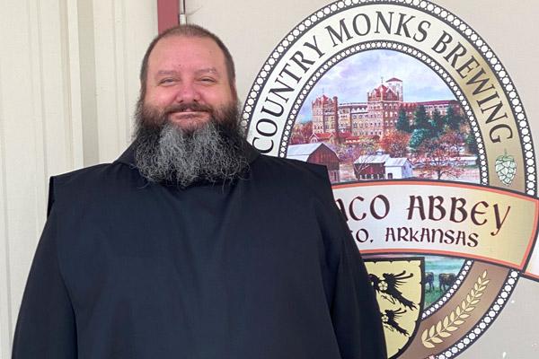 Brother Sebastian Richey welcomes guests back to Country Monks Brewing at Subiaco Abbey. Closed for most of 2020 in response to COVID-19, the taproom is now open every Saturday. (Courtesy Brother Sebastian Richey, Subiaco Abbey)