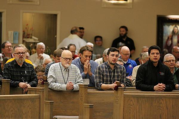 The sound of 600 men’s voices came together in praying the rosary to open the 13th annual Arkansas Catholic Men's Conference at Christ the King Church in Little Rock on “Super Bowl Saturday,” Feb. 11.