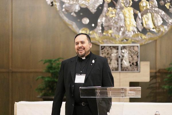 Father Ruben Quinteros, pastor at Immaculate Heart of Mary Church and St. Mary Church in North Little Rock, gave his talk, “I have called you friends,” on the spirituality of St. Ignatius of Loyola at the 13th annual Arkansas Catholic Men's Conference at Christ the King Church in Little Rock on “Super Bowl Saturday,” Feb. 11.