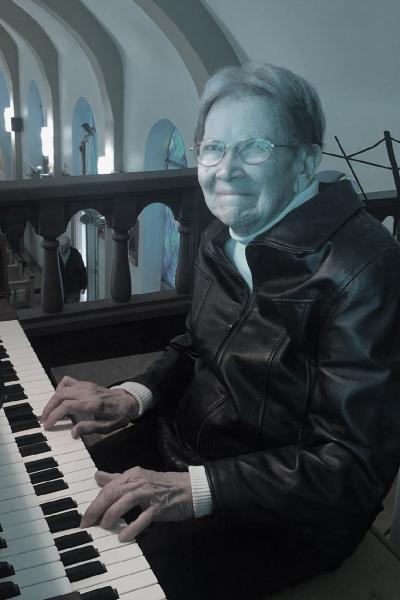 Millie Thielemier, 92, was the longtime organist at St. John the Baptist Church in Engelberg before retiring earlier this year. Courtesy Maria Taylor.