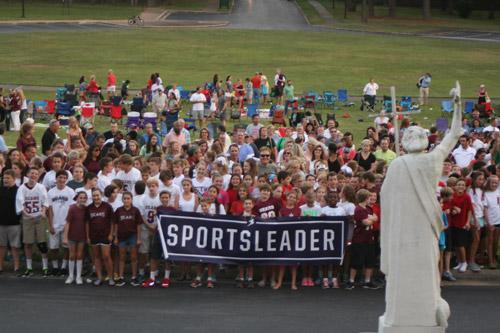 Little Rock was one of 20 cities selected to host a rosary rally. Hundreds of student athletes, coaches and parents turned out for the event. (Aprille Hanson)
