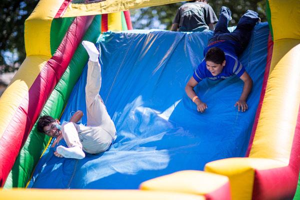 The inflatable obstacle course provides hours of entertainment. (Travis McAfee photo) 