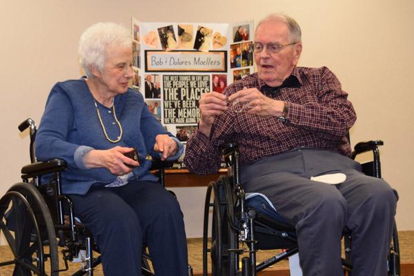 Bob and Dolores Moellers celebrate 60 years of marriage at a reception after renewing their vows March 4 at Christ the King Church in Little Rock. They were married March 2, 1957 at Immaculate Conception Church in Fort Smith. (Photo courtesy Moeller family)