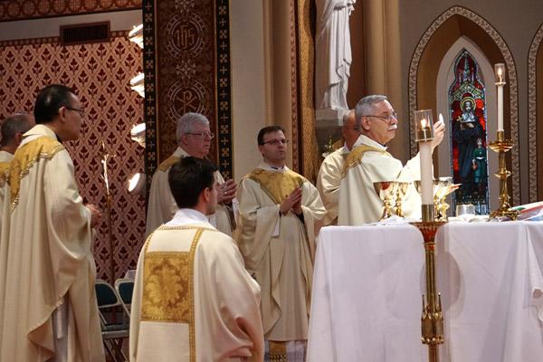 Four priests concelebrated the Mass for Life with Bishop Taylor. (Malea Hargett)