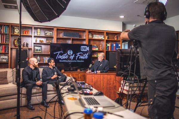 The House of Formation in Little Rock is turned into a livestreaming studio Aug. 8 for a virtual Taste of Faith fundraiser. Catholics were able to watch the program live on Facebook, YouTube and on dolr.org. (Jonathan Semmler photo, Arkansas Catholic file)