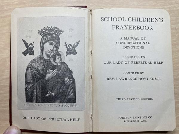 About 100 years ago, Benedictine Father Lawrence Hoyt compiled a 132-page “School Children’s Prayerbook and Missal” in English so children could fully participate in Mass. (Father Elijah Owens photo)