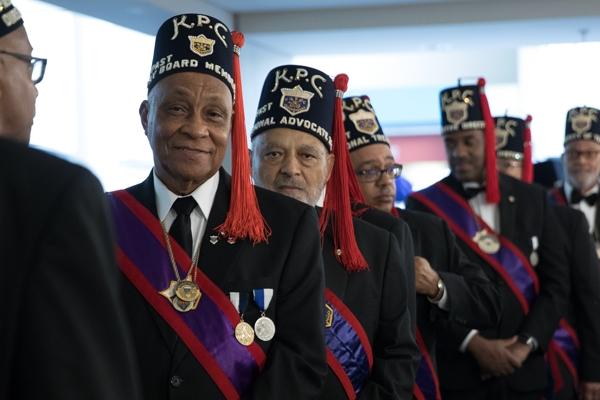 Members of the Knights of Peter Claver assemble to process into Mass at their 104th national convention Aug. 2-7, 2019, at the Georgia World Congress Center in Atlanta. (Photo courtesy The Knights of Peter Claver)