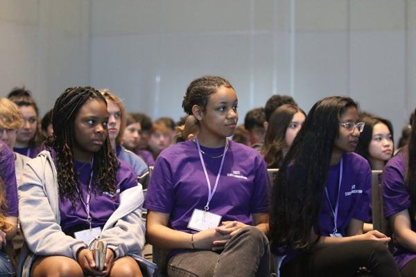 Teens from across Arkansas listen to keynote speaker Jackie Francois Angel’s address at the Diocese of Little Rock’s 70th Annual Catholic Youth Convention April 8 – 10.