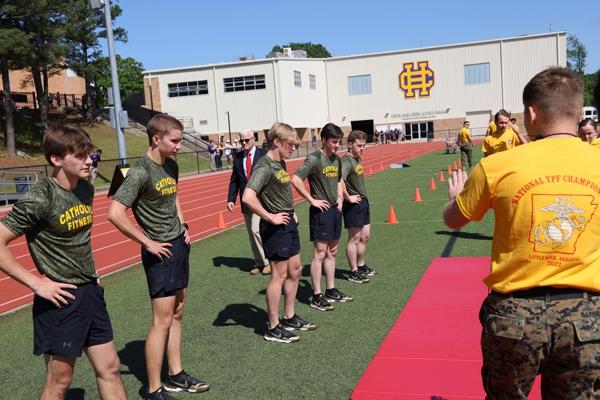Catholic High's Marine Corps Junior ROTC physical fitness team scored 2,291 points, outpacing the second-place team from Pennsylvania (2,095) and third-place team from Illinois (2,002). 