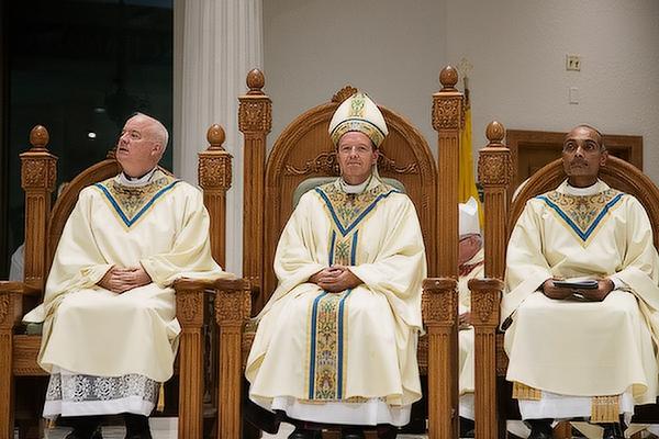 Bishop Erik T. Pohlmeier assumes leadership of the Diocese of St. Augustine, which encompasses 17 counties in northeast Florida and includes Jacksonville, St. Augustine and Gainesville. Fathers Tom McKeown and John Anthony served as priest chaplins to Bishop-elect Pohlmeier. 