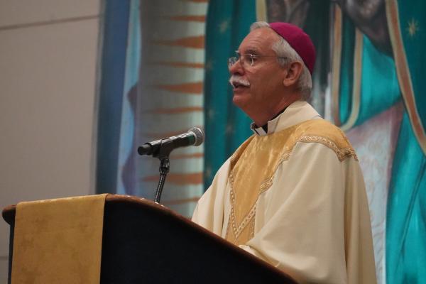 During his homily, given in both Spanish and English, Bishop Anthony B. Taylor said, "We can now rejoice that Roe v. Wade has been overturned, but we still have a long way to go to build a culture of life." (Malea Hargett photo)