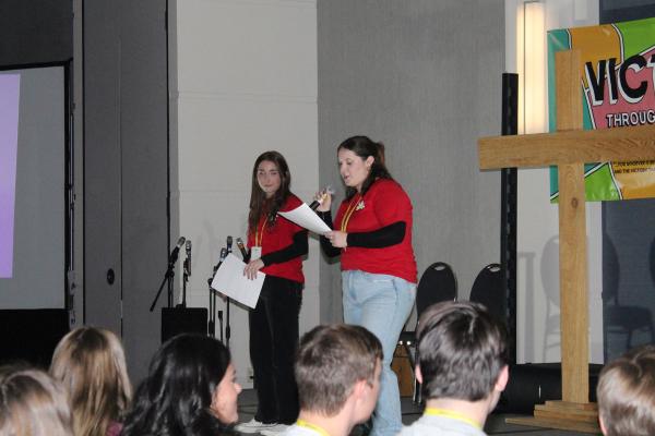 Youth leaders led Weekend for Life attendees through a series of dances, icebreakers and pro-life skits in between hearing from speakers in Little Rock Jan. 20-21.