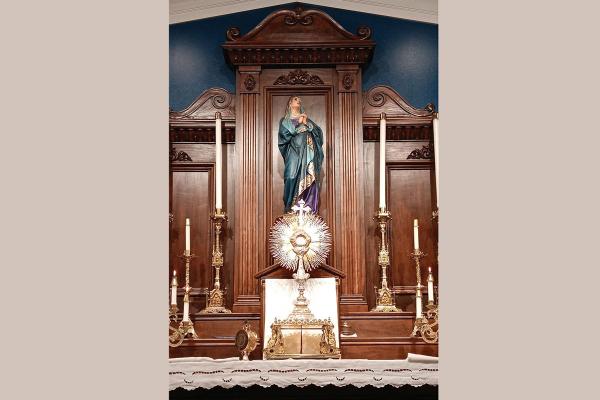 Honorable mention: The Blessed Sacrament is exposed on an altar at Our Lady of Sorrows Church in Springdale, by Deborah Moss of Rogers.